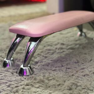 Pink Bench with Chrome Legs